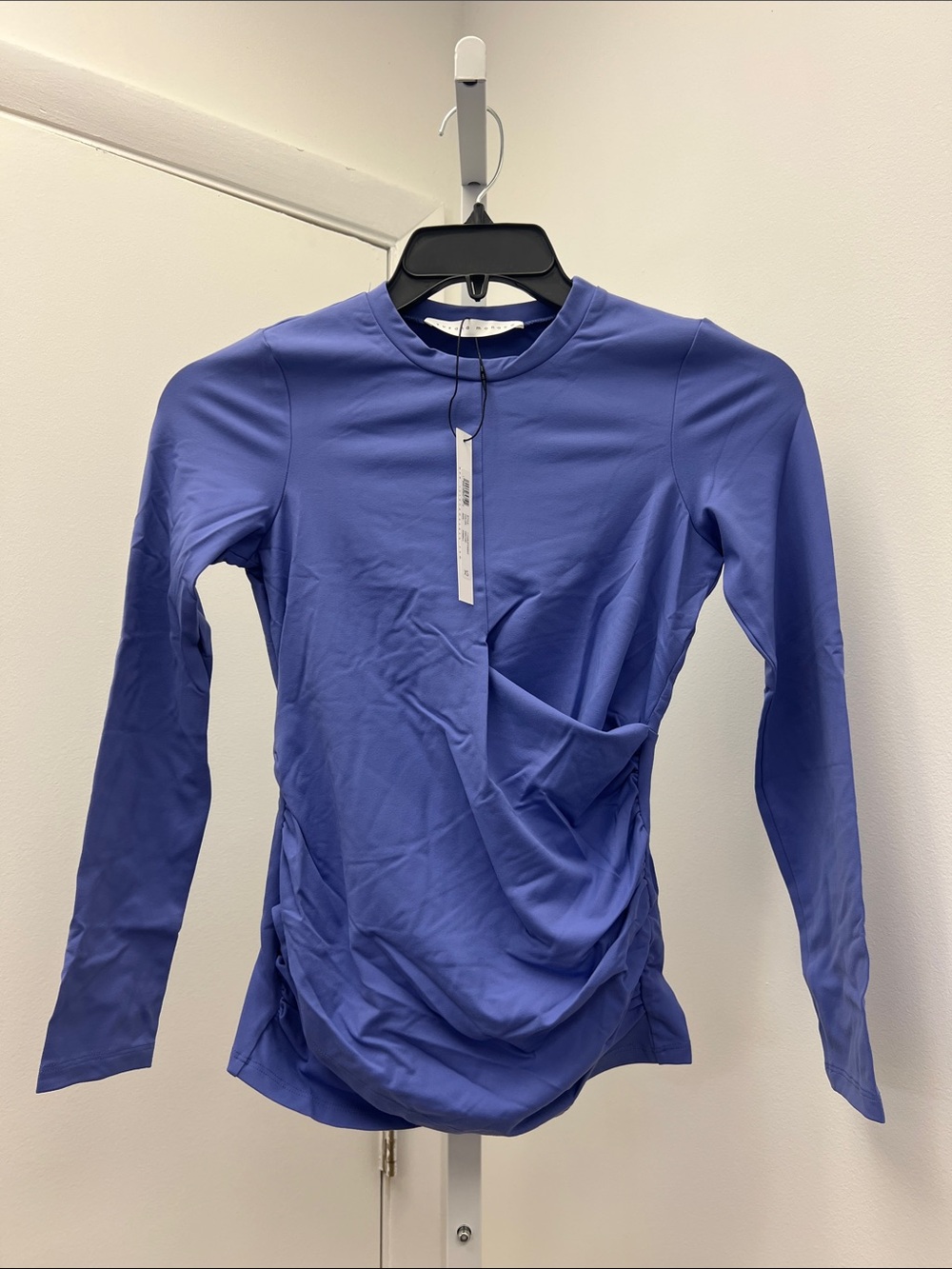 Susana monaco faux wrap top long sleeve in orchid xs $79